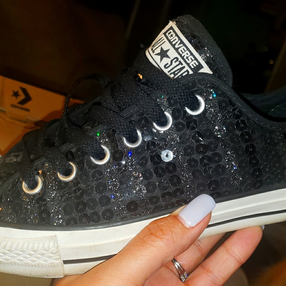 Sequin Black Converse